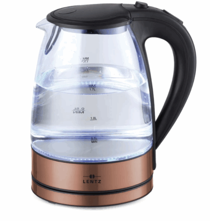 Wasserkocher Glas LED bronze 1,7L