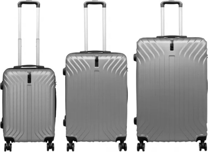 3-teiliges ABS Kofferset Vertical Line Platin – Bild 2