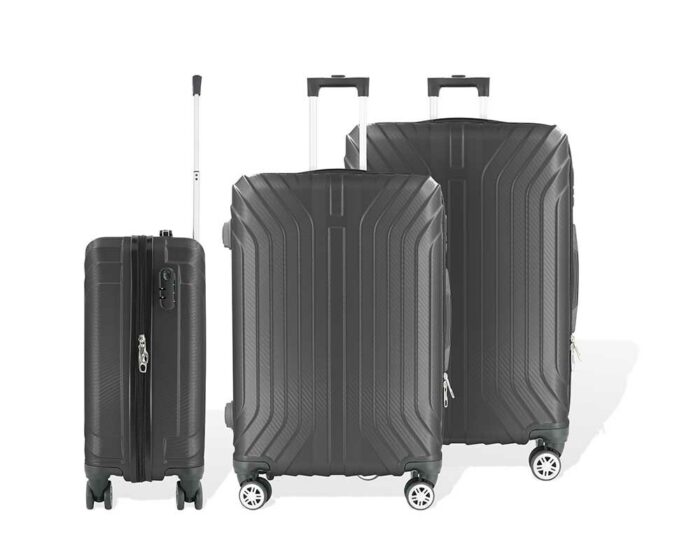 3-teiliges ABS Kofferset Vertical Line Anthrazit – Bild 1