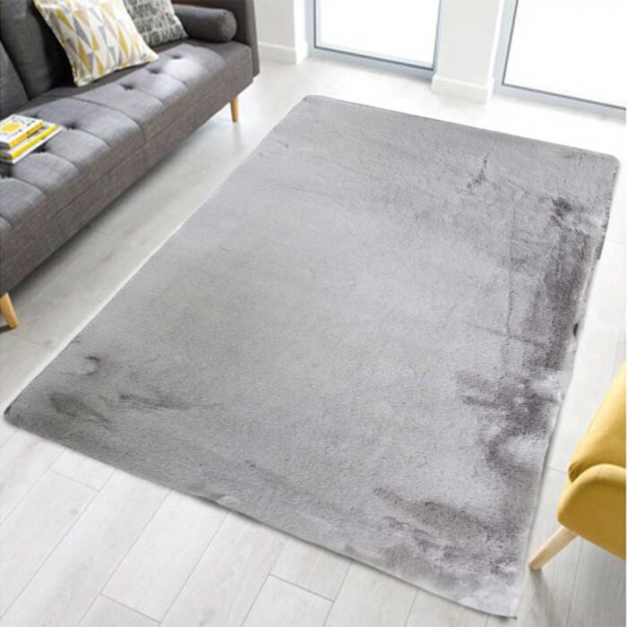 Hochflorteppich in Grau 60 x 110 cm – Bild 1