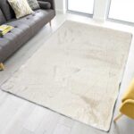 Hochflorteppich in Beige 60 x 110 cm