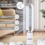 Leiser Turmventilator mit Fernbedienung - 9 Stunden Timer - 10 Geschwindigkeiten - 90° Oszillation - Energieeffizient & Sicher für Babys – Bild 2