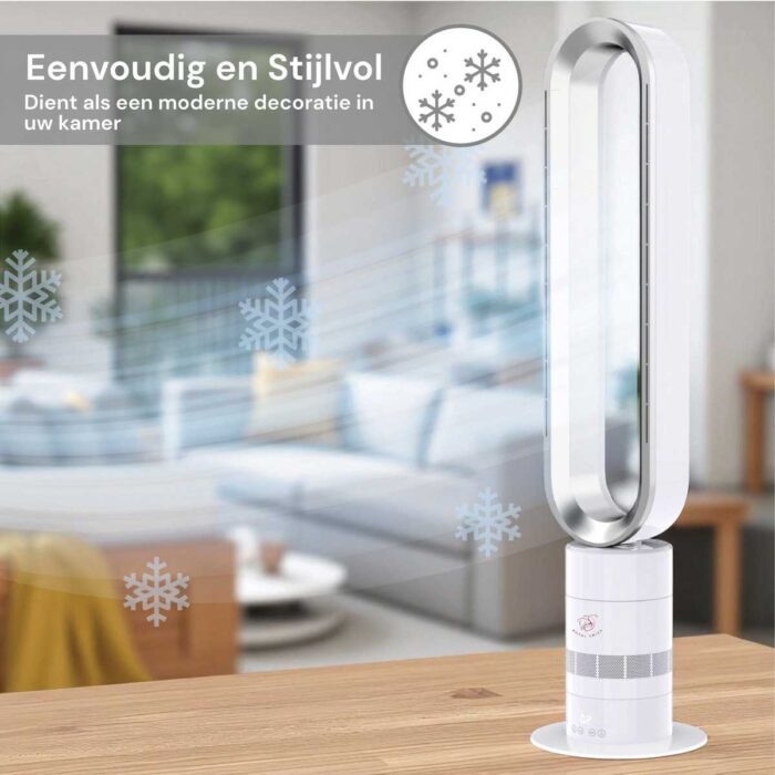 Leiser Turmventilator mit Fernbedienung - 9 Stunden Timer - 10 Geschwindigkeiten - 90° Oszillation - Energieeffizient & Sicher für Babys – Bild 4