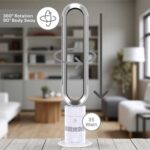 Leiser Turmventilator mit Fernbedienung - 9 Stunden Timer - 10 Geschwindigkeiten - 90° Oszillation - Energieeffizient & Sicher für Babys – Bild 6