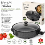 Kaiser Koch Elektrische Pizza-Pfanne Ø 36 cm | Extra Tief 7 cm | 1500 W | Mit Glasdeckel | Antihaftbeschichtung